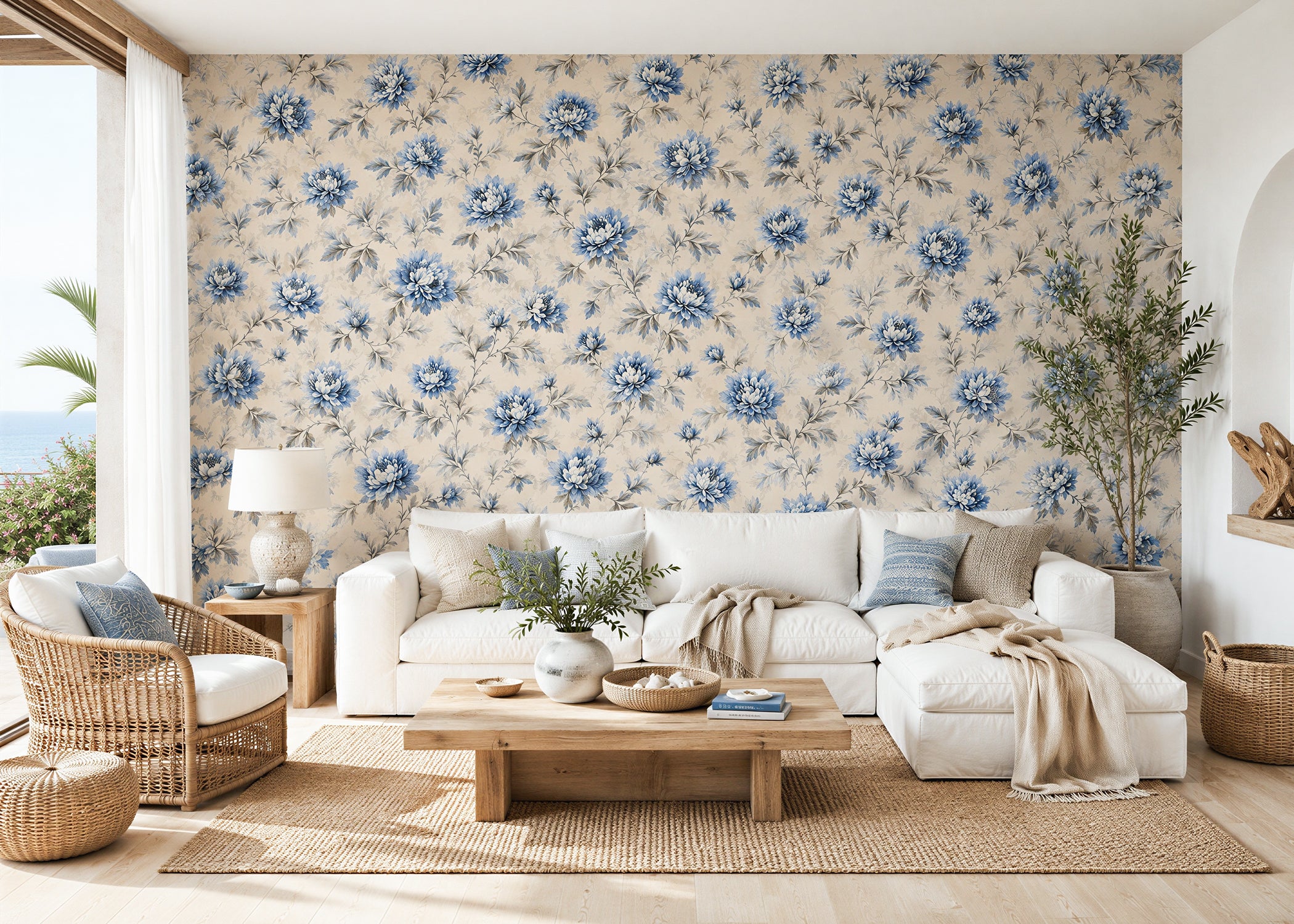 Blue Bloom | Botanical Series Wall Mural