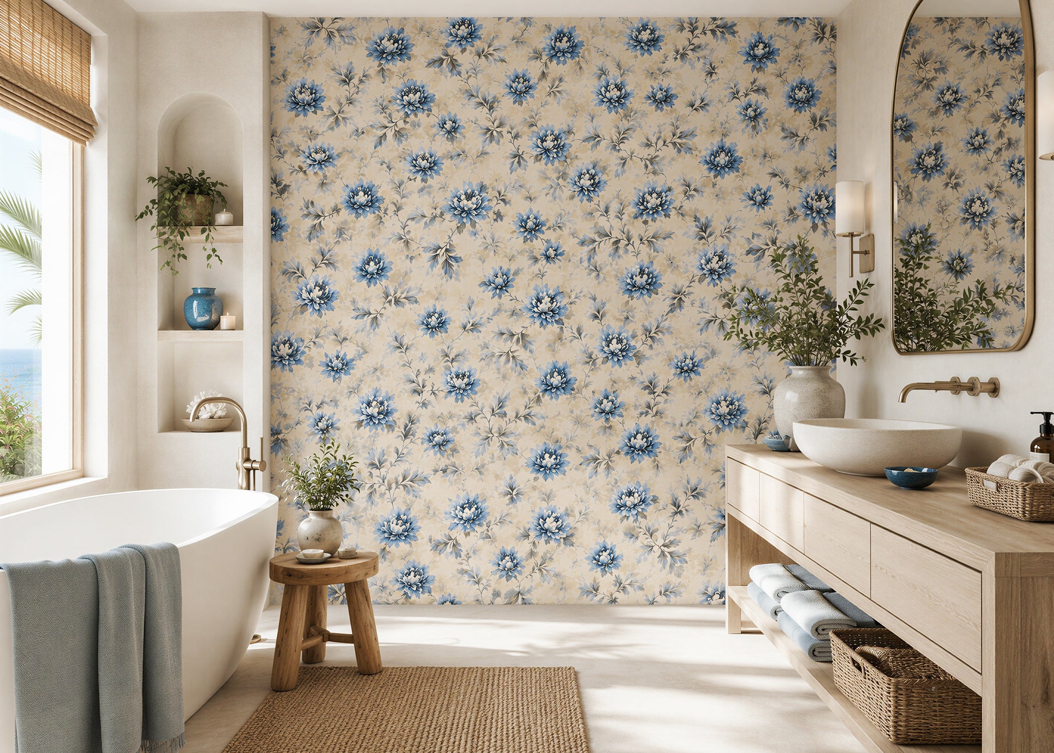 Blue Bloom | Botanical Series Wall Mural