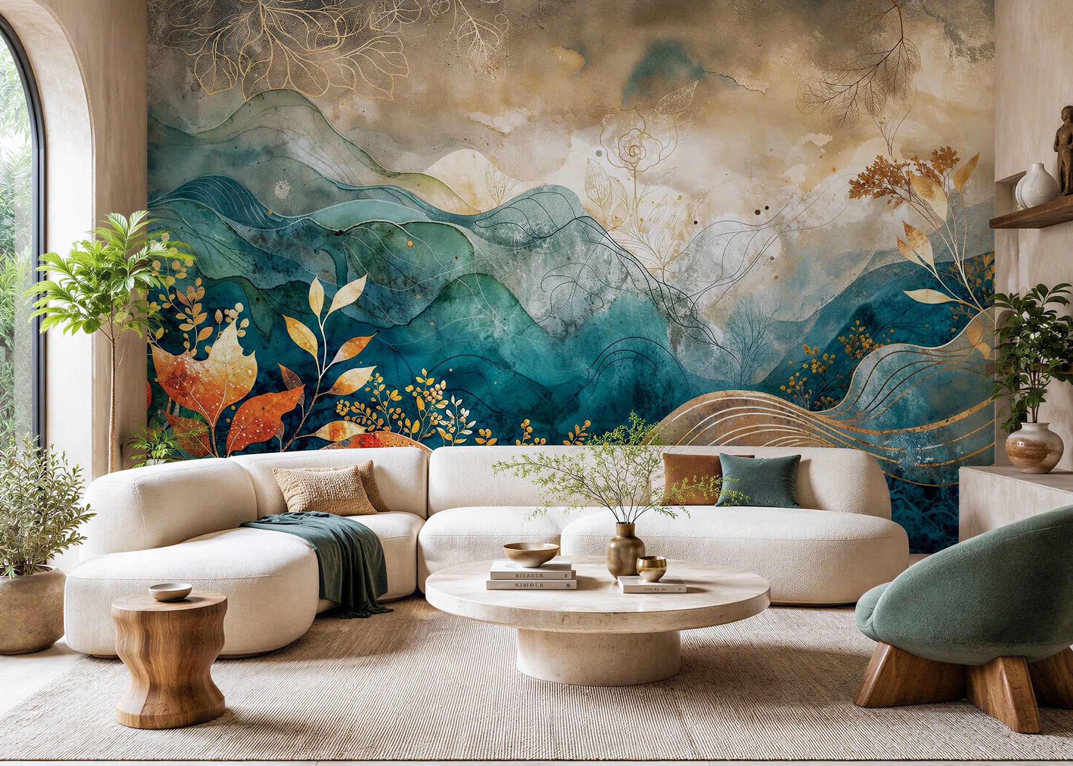 Gild Wave | Botanical Series Wall Mural