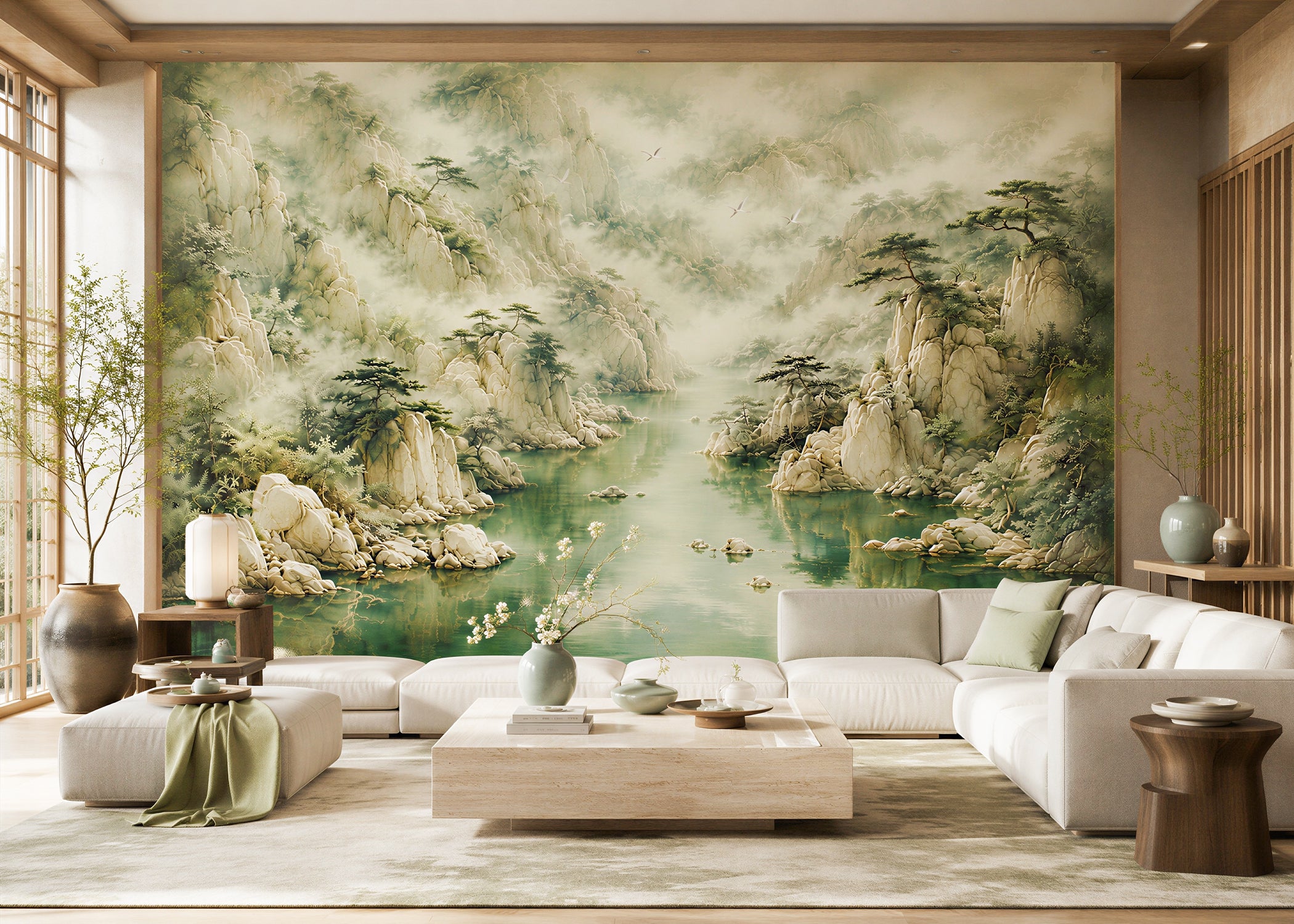 Jade Fall | Chinoserie Series Wall Mural