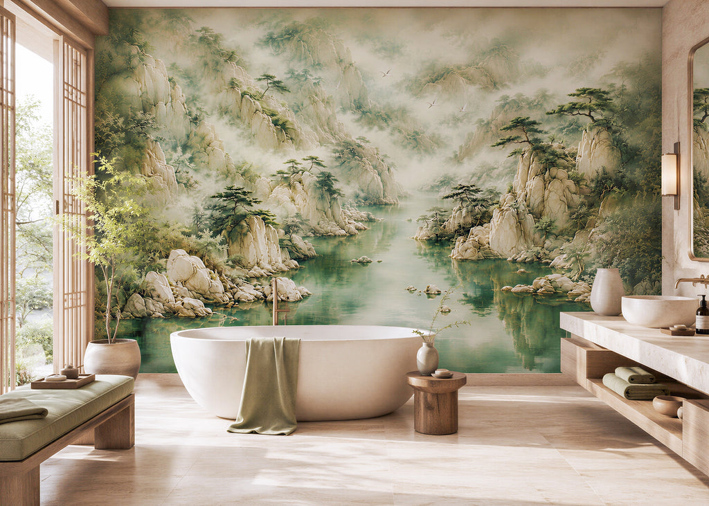 Jade Fall | Chinoserie Series Wall Mural