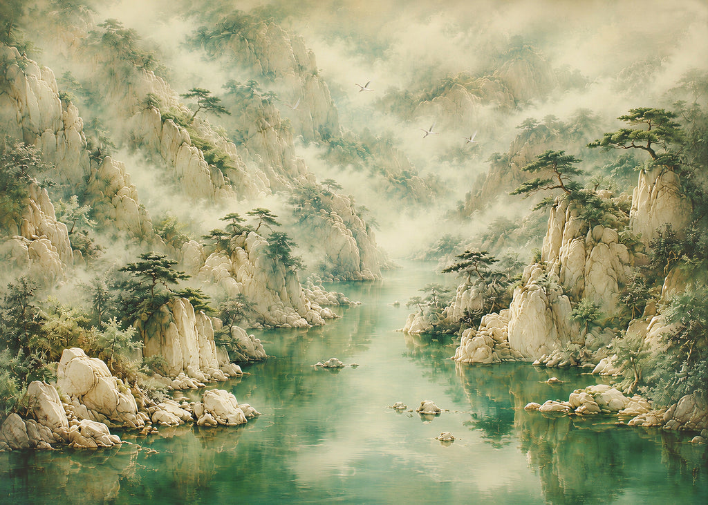 Jade Fall | Chinoserie Series Wall Mural